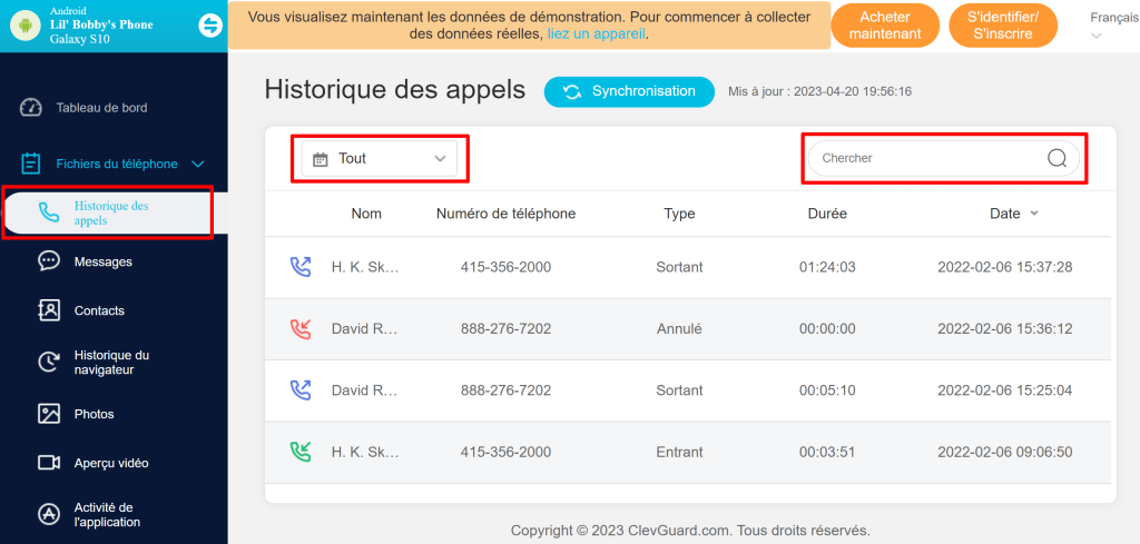 Espionner les appels avec KidsGuard