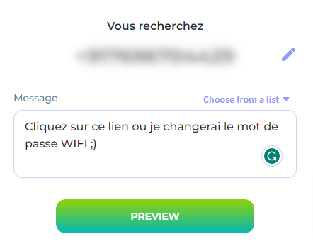 Scannero personnaliser le message